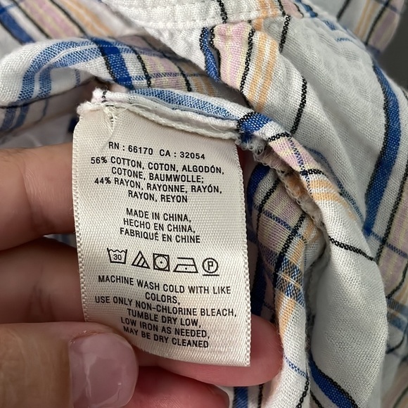 Anthropologie Academia Plaid Peplum Lightweight blouse Sz 0 - Picture 4 of 8